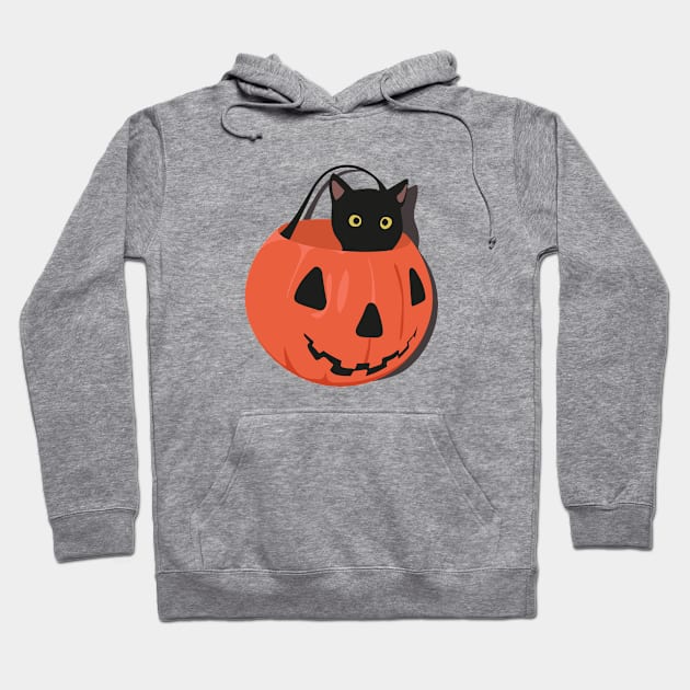 Black cat in pumpkin Hoodie by Tavachan